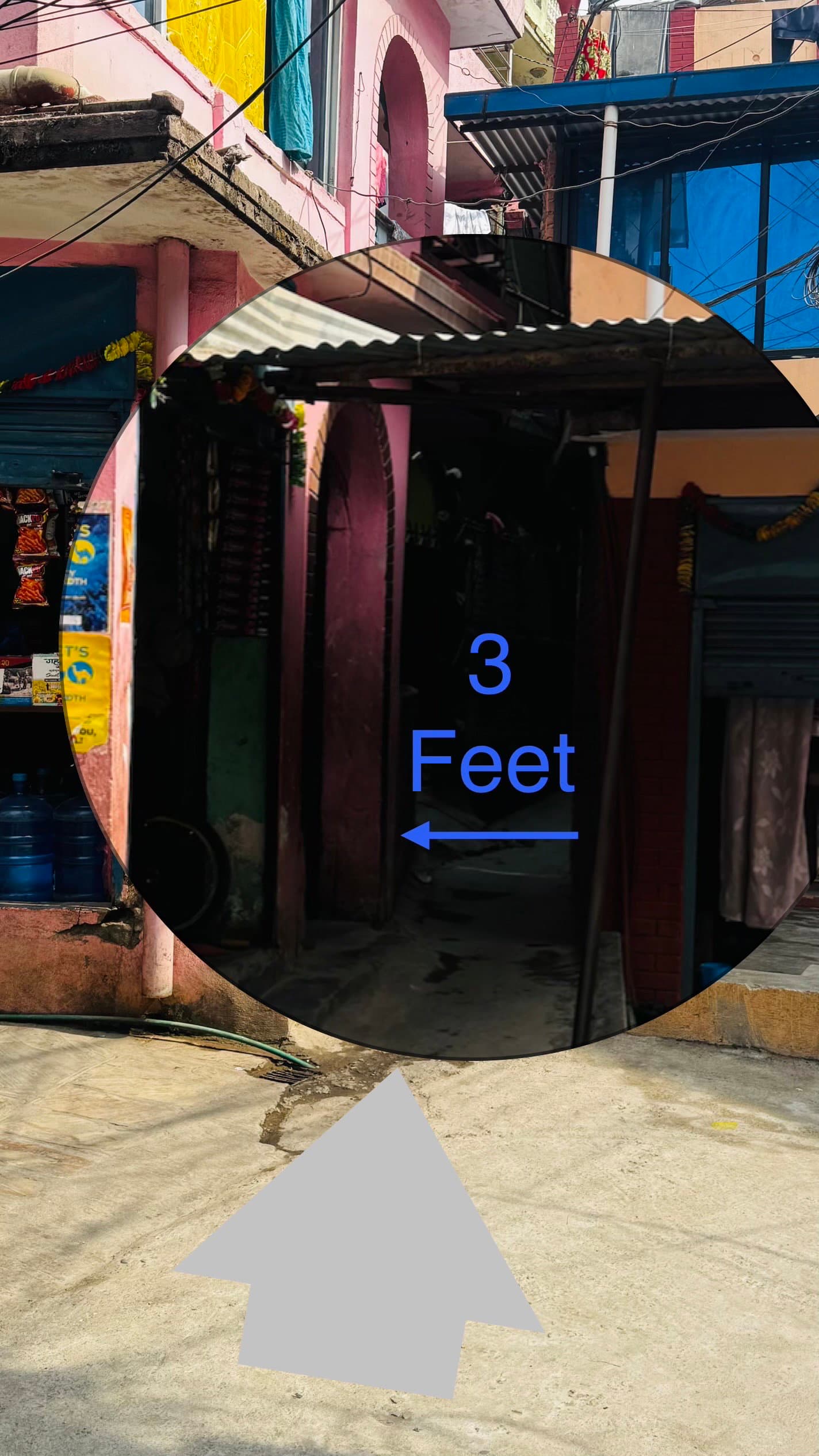 बाटो 3ft. को मात्र भएकोले सस्तोमा घर